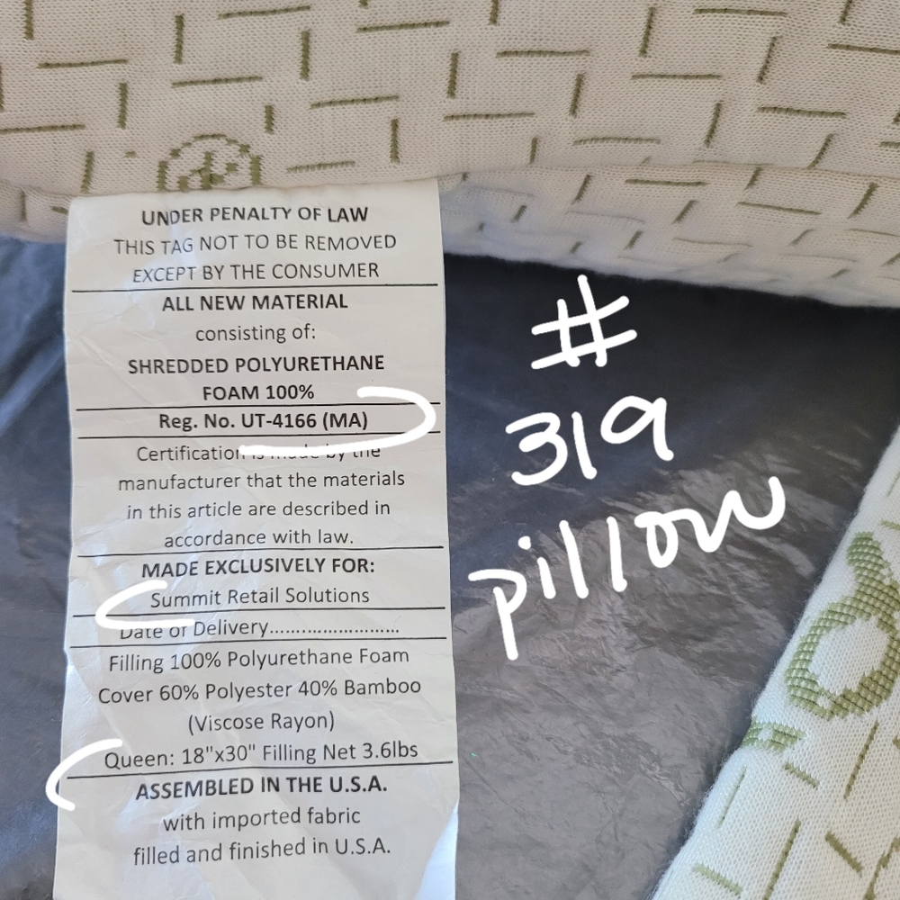 Bamboo #319 Pillow UT-4166 / CA-43361 Full Zip Pillowcase with Leaves Costco - Picture 10 of 14